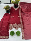 Sr 1674 Pure Gmy Silk With Embroidery Work Readymade Suits Wholesale In India